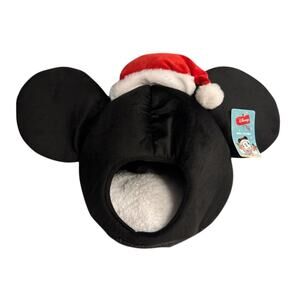 Disney Mickey Mouse Small Pet Bed Black Hidden Cuddle‎ Snuggle Cave Hide Plushy